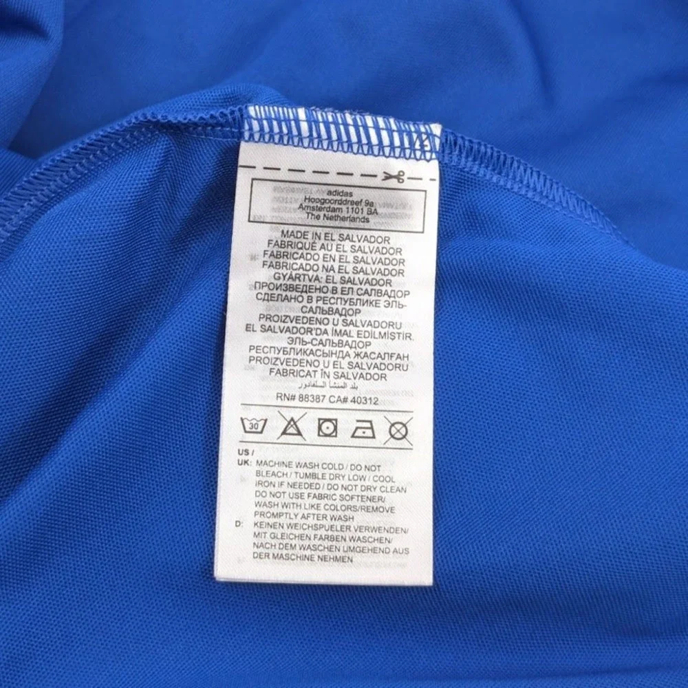 Adidas Performance Golf Polo Shirt Mens Medium Blue‎ PGA Tour Embroidered Logo